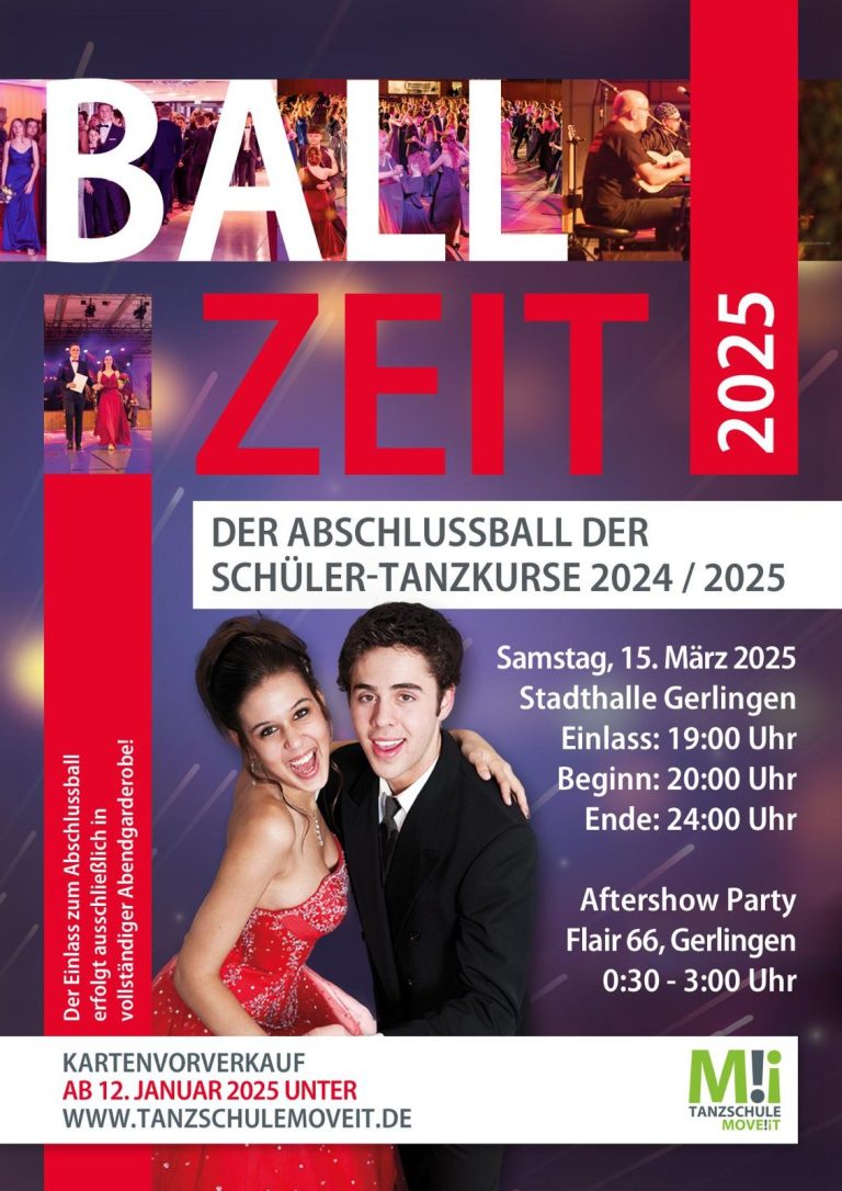 Großer Schülerabschlussball der Tanzschule MOVE!iT in der Stadthalle Gerlingen