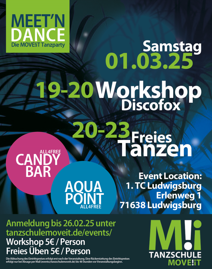 Meet & Dance mit Discofox Workshop MOVE!iT in Ludwigsburg