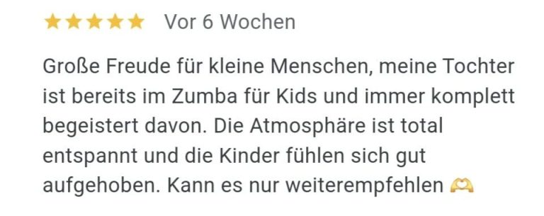 5 Sterne Bewertung von Google für die Tanzschule MOVE!iT